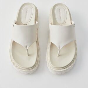 Charles & Keith Padded Lug Platform Thong Sandals